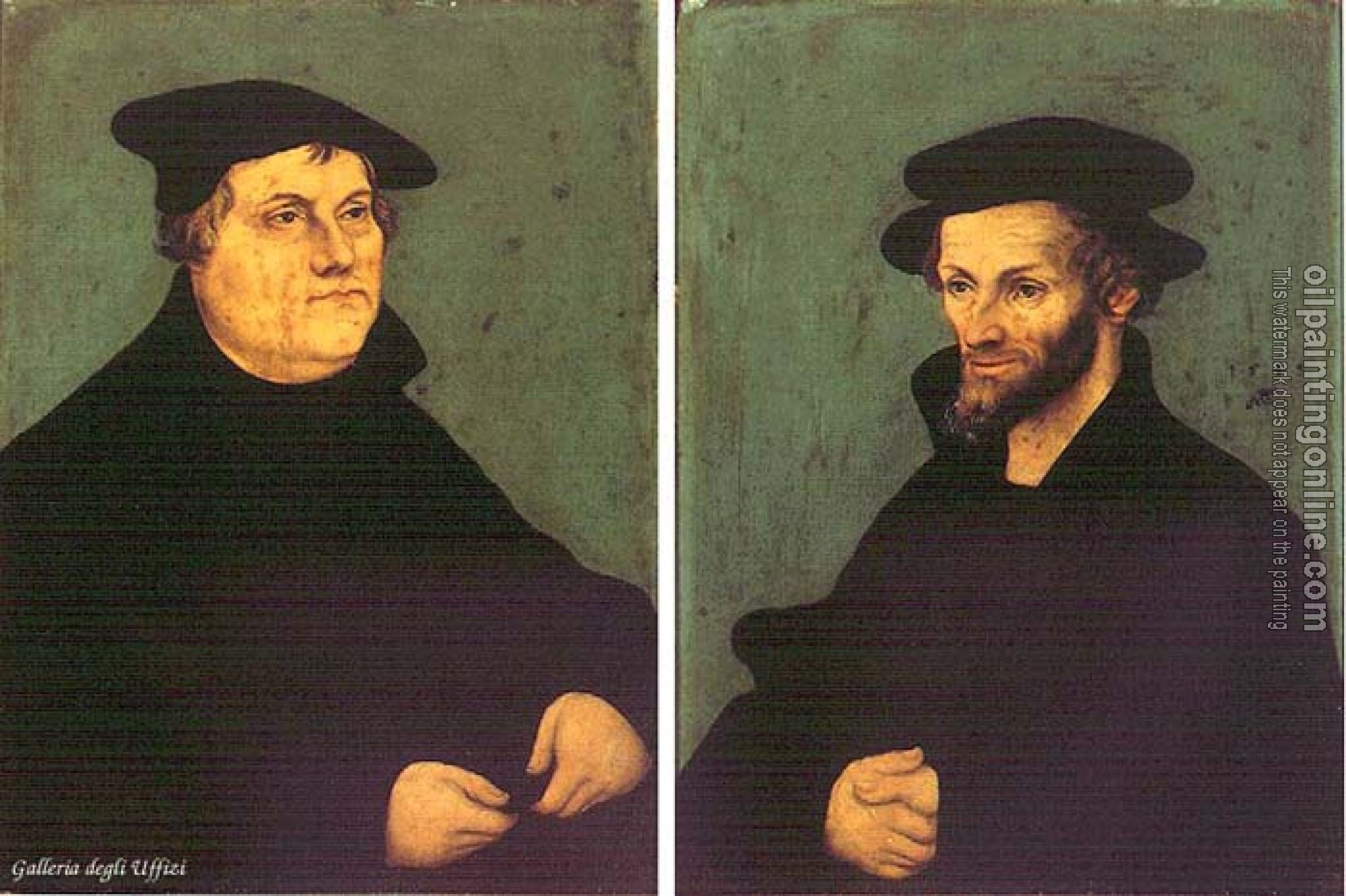 Lucas il Vecchio Cranach - Portraits of Martin Luther and Philipp Melanchthon